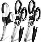 3 Pack - Heavy Duty Stainless Steel Cooking Shears (for Cutting Meat, Food, Fish, Poultry)